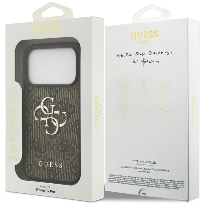 Guess 4G Big Logo Case for iPhone 17 Pro - Brown