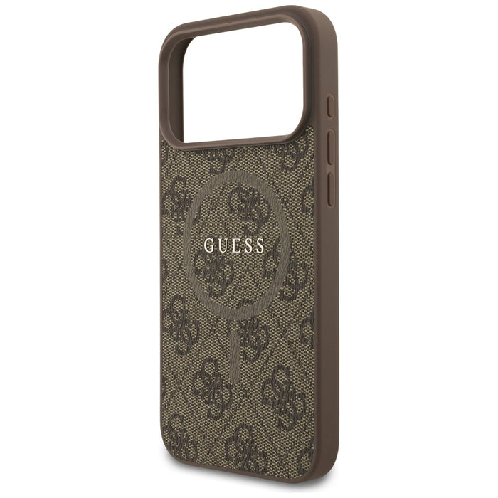 Guess 4G Ring Classic Logo MagSafe Case for iPhone 17 Pro Max - Brown