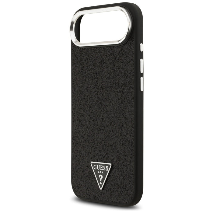 Guess Glitter Triangle Logo MagSafe Case for iPhone 17 Air - Black