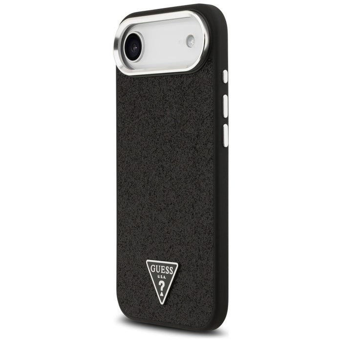 Guess Glitter Triangle Logo MagSafe Case for iPhone 17 Air - Black
