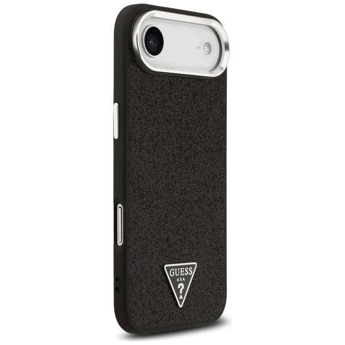 Guess Glitter Triangle Logo MagSafe Case for iPhone 17 Air - Black