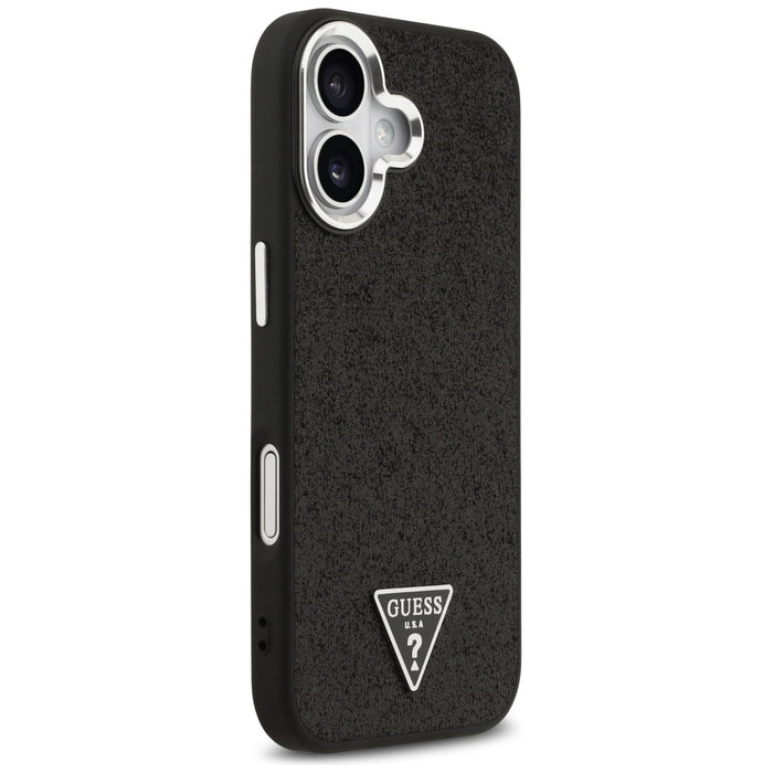 Guess Glitter Triangle Logo MagSafe Case for iPhone 17 - Black
