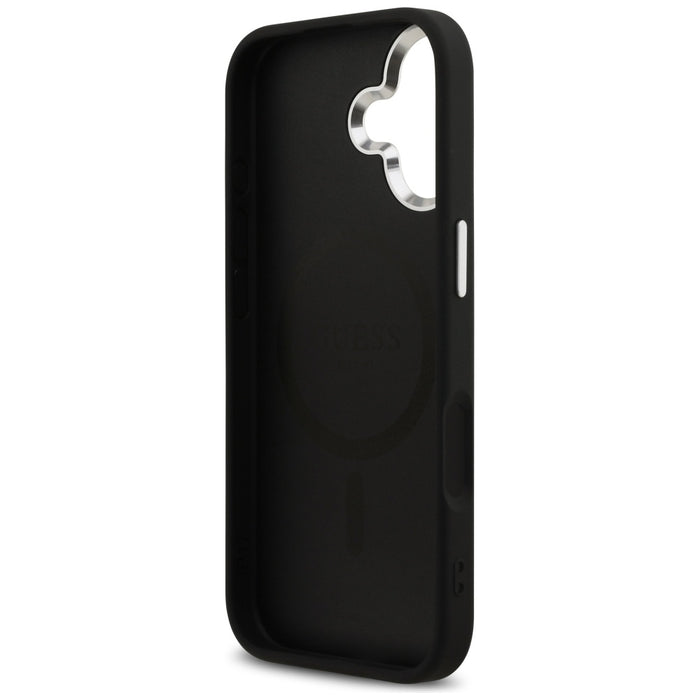 Guess Glitter Triangle Logo MagSafe Case for iPhone 17 - Black