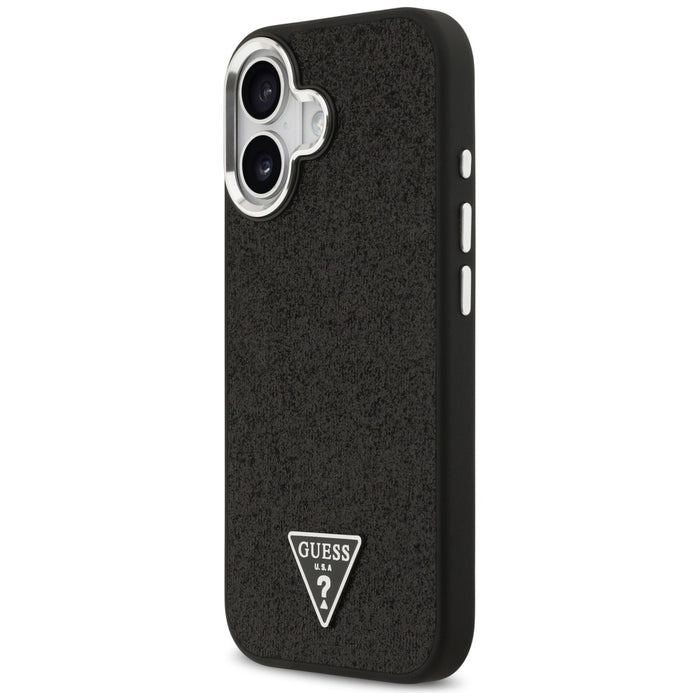 Guess Glitter Triangle Logo MagSafe Case for iPhone 17 - Black