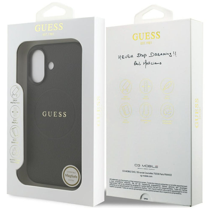 Guess Grained Ring MagSafe case for iPhone 17 - black