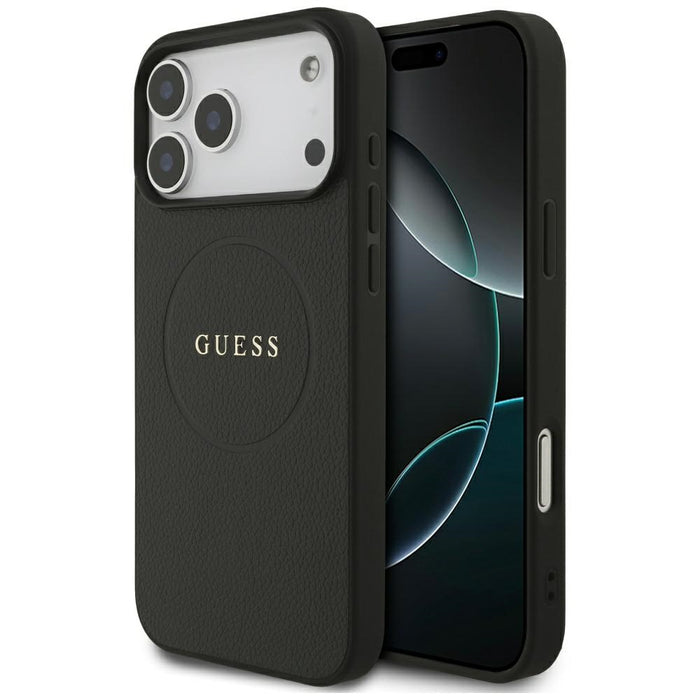 Guess Grained Ring MagSafe case for iPhone 17 Pro Max - black