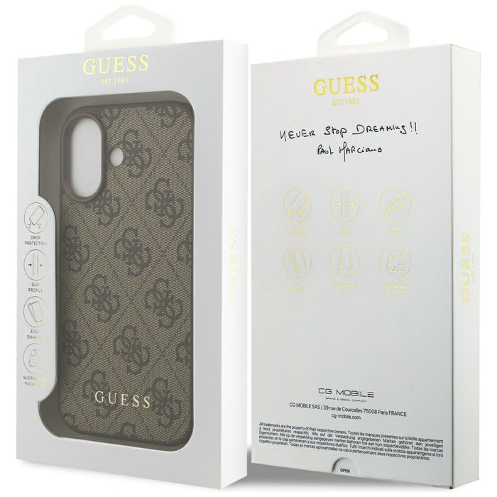 Guess 4G Classic Case for iPhone 17 - Brown