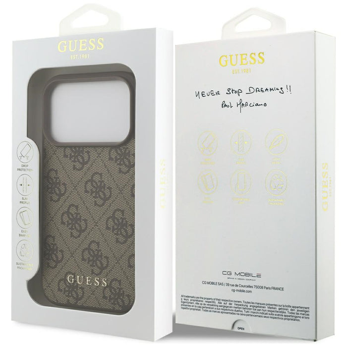 Guess 4G Classic Case for iPhone 17 Pro - Brown