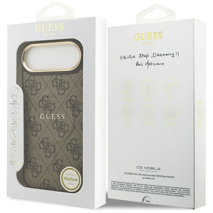Guess 4G PU Classic Logo MagSafe Case for iPhone 17 Air - Brown