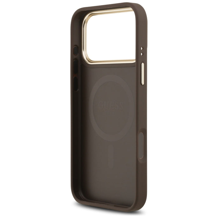 Guess 4G PU Classic Logo MagSafe Case for iPhone 17 Pro Max - Brown