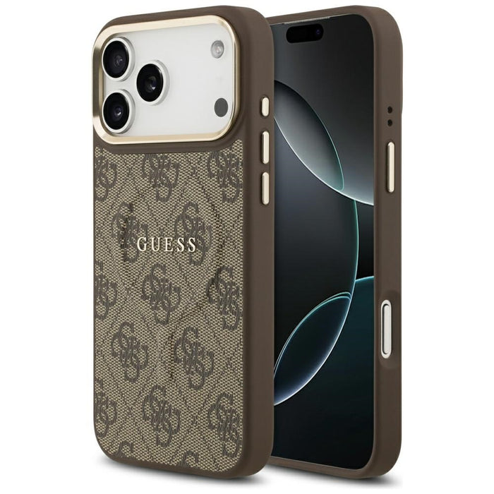 Guess 4G PU Classic Logo MagSafe Case for iPhone 17 Pro Max - Brown