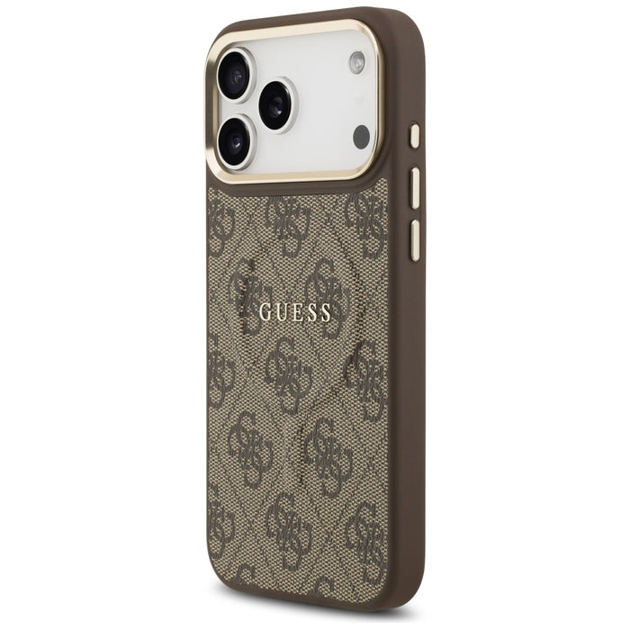 Guess 4G PU Classic Logo MagSafe Case for iPhone 17 Pro Max - Brown