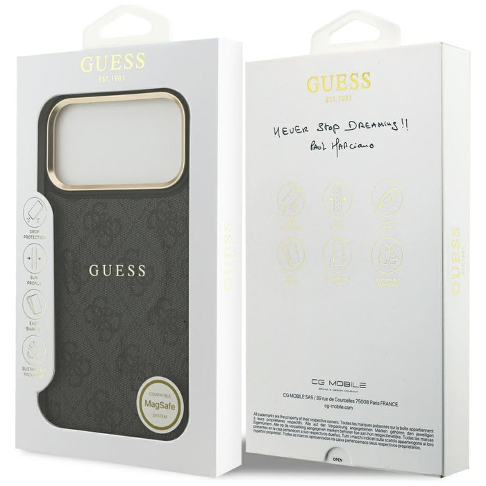 Guess 4G PU Classic Logo MagSafe case for iPhone 17 Pro Max - black