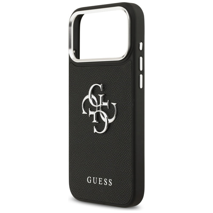 Guess Grained Big 4G Classic Logo case for iPhone 17 Pro Max - black