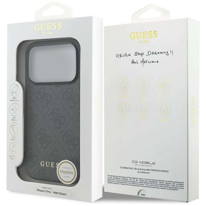 Guess 4G Charms Collection MagSafe case for iPhone 17 Pro - black