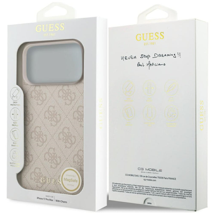 Guess 4G Charms Collection MagSafe Case for iPhone 17 Pro Max - Pink