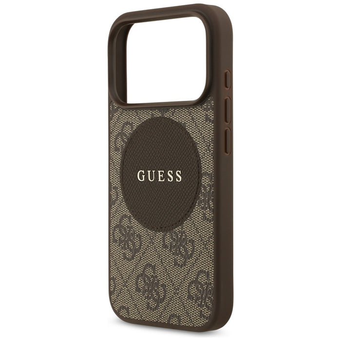 Guess 4G Circle Classic Logo MagSafe case for iPhone 17 Pro - brown