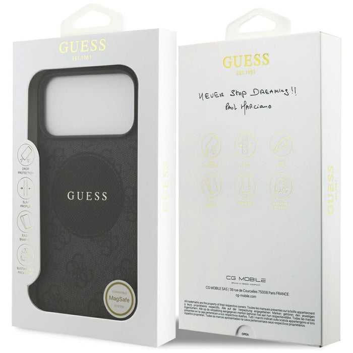 Guess 4G Circle Classic Logo MagSafe case for iPhone 17 Pro Max - black