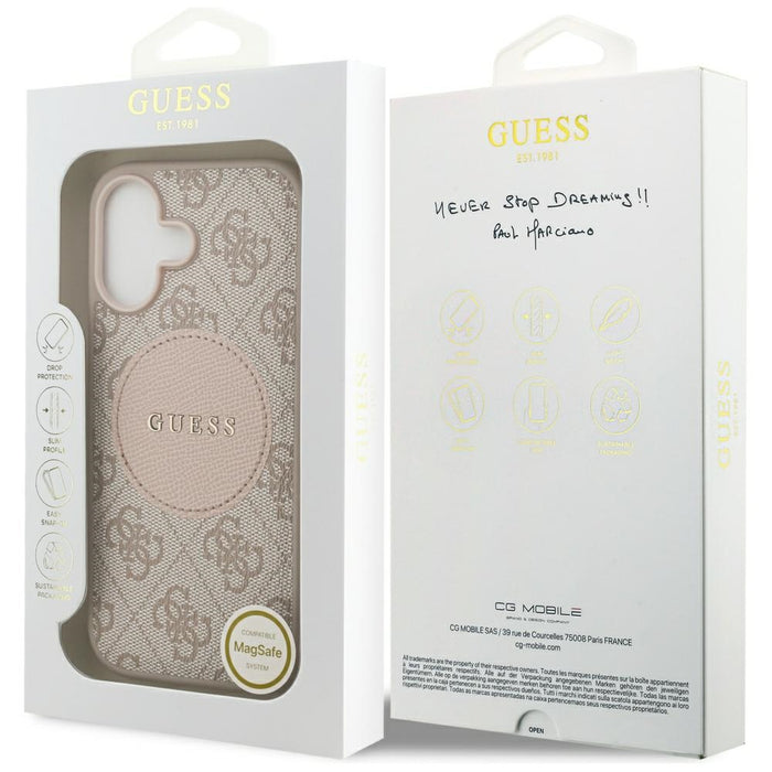 Guess 4G Circle Classic Logo MagSafe Case for iPhone 17 - Pink