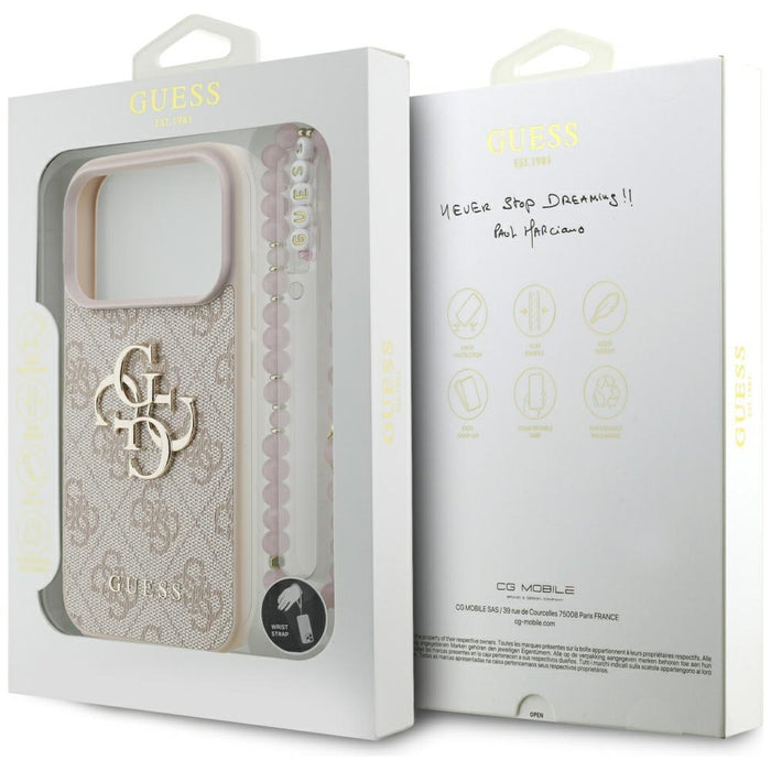 Guess 4G Strap 4G Classic Logo Case for iPhone 17 Pro - Pink