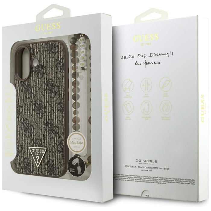 Guess 4G Strap Triangle Logo MagSafe case for iPhone 17 - brown
