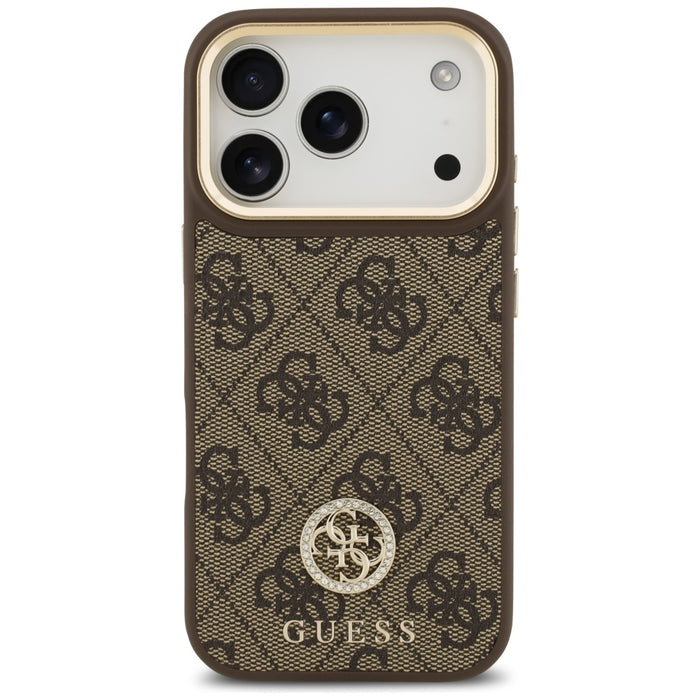Guess 4G Strass Logo MagSafe case for iPhone 17 Pro - brown