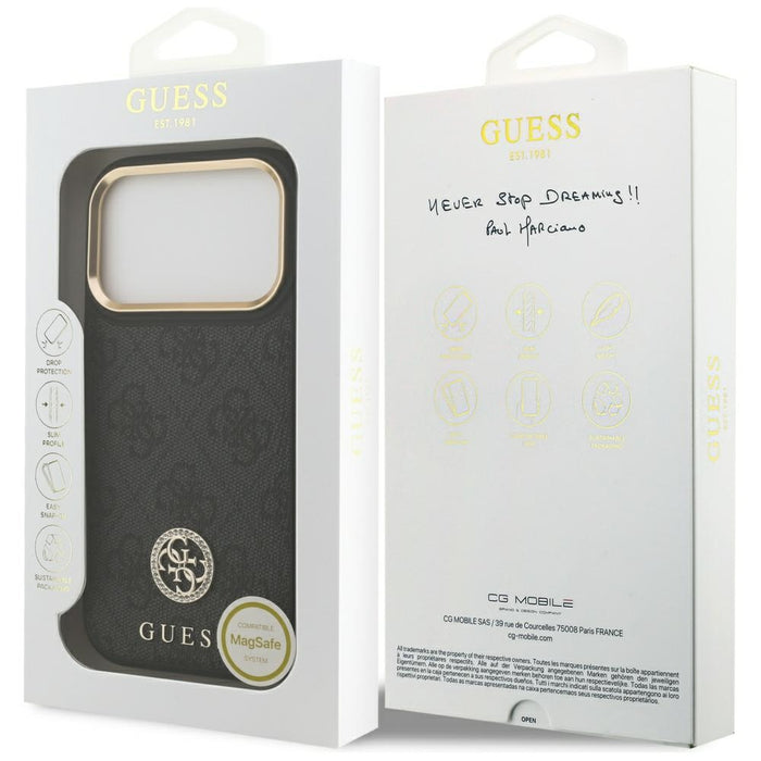 Guess 4G Strass Logo MagSafe case for iPhone 17 Pro - black