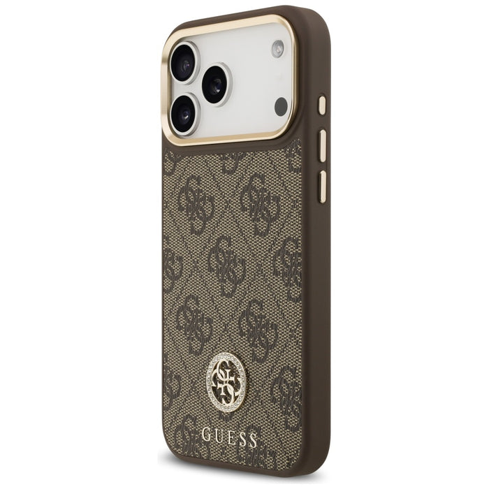 Guess 4G Strass Logo MagSafe Case for iPhone 17 Pro Max - Brown