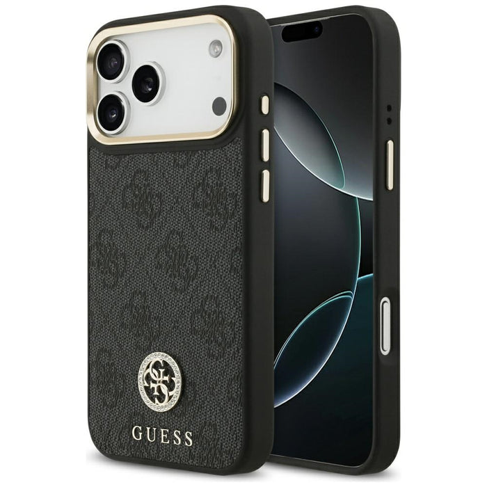 Guess 4G Strass Logo MagSafe Case for iPhone 17 Pro Max - Black