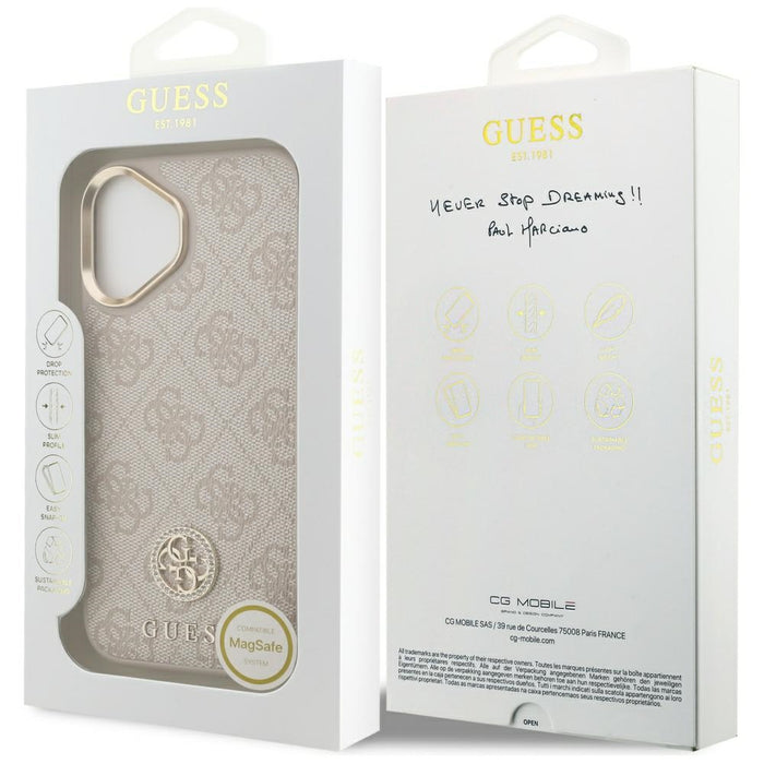 Guess 4G Strass Logo MagSafe Case for iPhone 17 - Pink