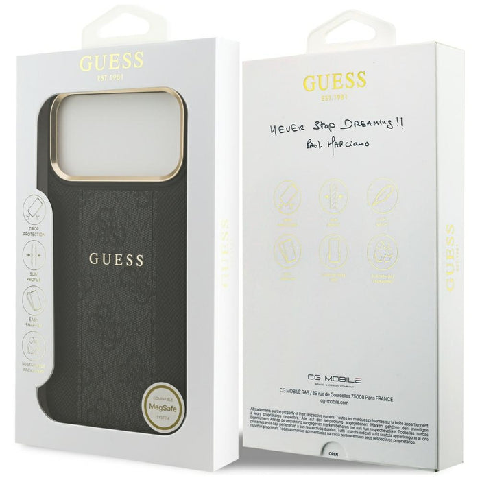 Guess 4G Stripe MagSafe case for iPhone 17 Pro Max - black