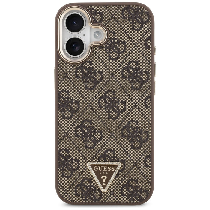 Guess 4G Triangle Logo MagSafe Case for iPhone 17 - Brown and Gold