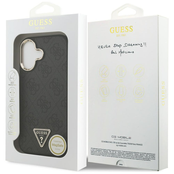 Guess 4G Triangle Logo MagSafe Case for iPhone 17 - Black and Gold