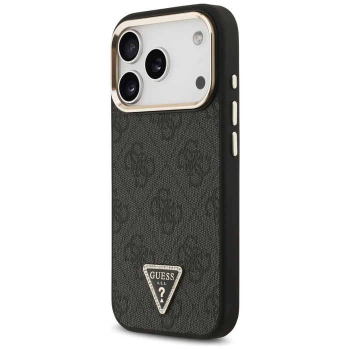 Guess 4G Triangle Logo MagSafe Case for iPhone 17 Pro - Black and Gold