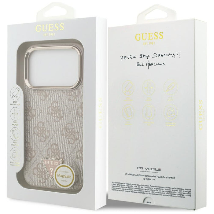 Guess 4G Triangle Logo MagSafe Case for iPhone 17 Pro - Rose Gold