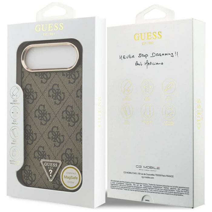 Guess 4G Triangle Logo MagSafe Case for iPhone Air Brown - Gold