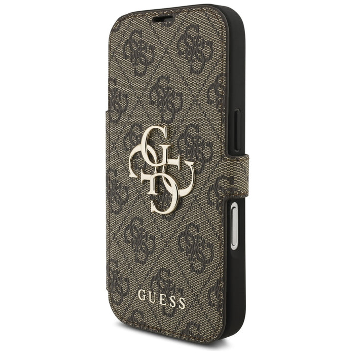 Guess Book 4G Metal Logo Case for iPhone 17 Pro - Brown