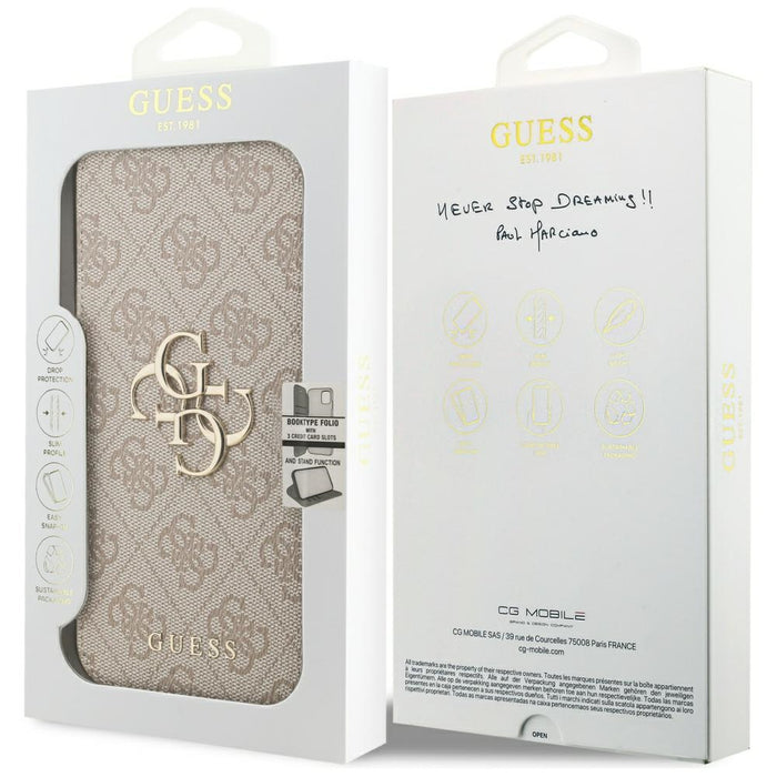Guess Book 4G Metal Logo Case for iPhone 17 Pro Max - Pink