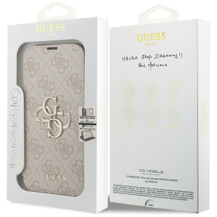 Guess Book 4G Metal Logo Case for iPhone 17 Pro - Pink