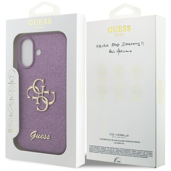 Guess Fixed Glitter Big 4G case for iPhone 17 - purple