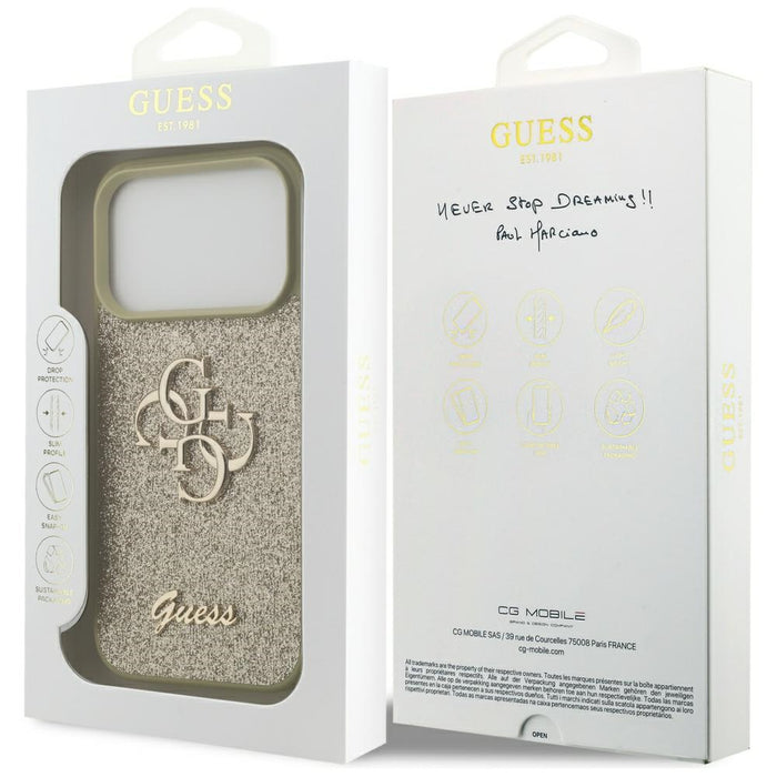 Guess Fixed Glitter Big 4G case for iPhone 17 Pro - gold