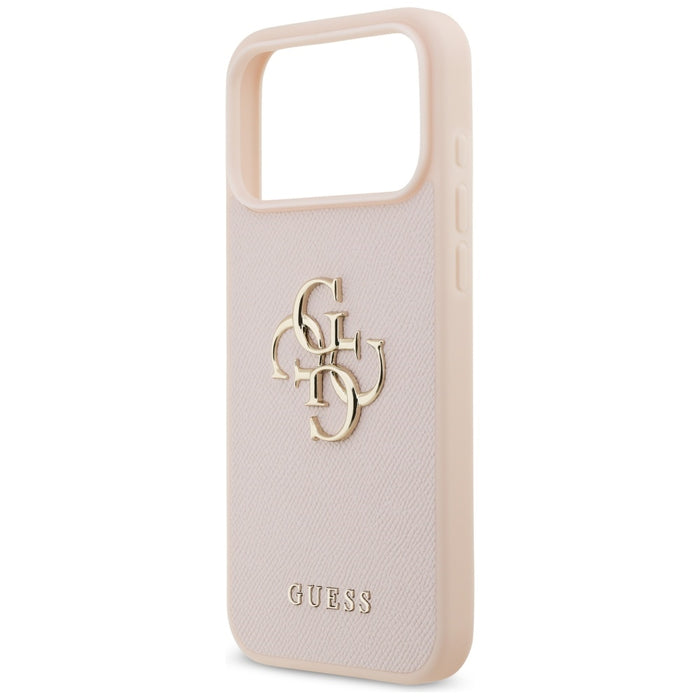 Guess Grained Big 4G &amp; Classic Logo Case for iPhone 17 Pro Max - Pink