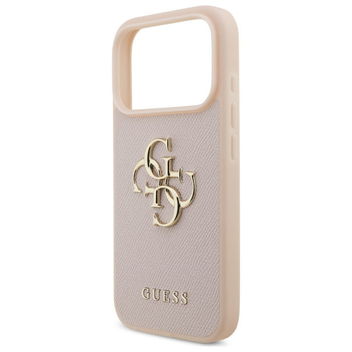 Guess Grained Big 4G &amp; Classic Logo iPhone 17 Pro Case - Pink