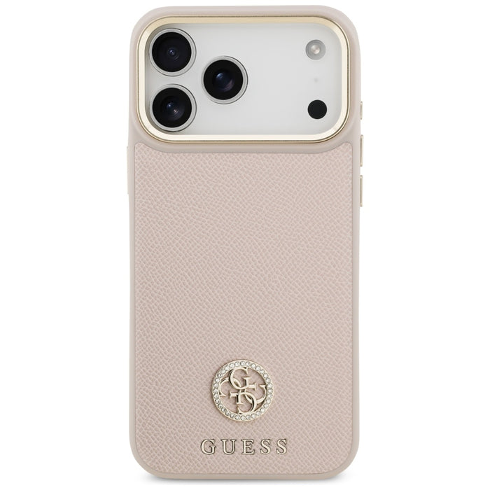 Guess Grained Strass Logo MagSafe case for iPhone 17 Pro Max - pink