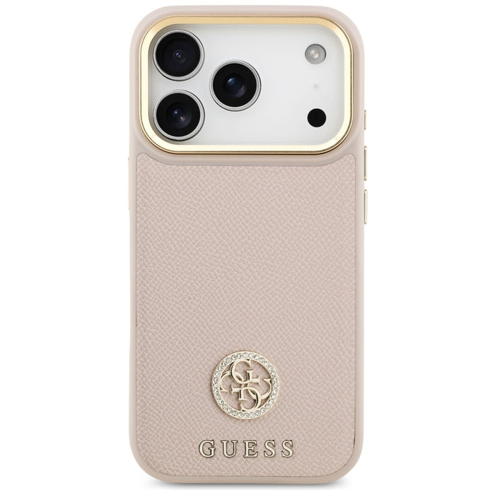 Guess Grained Strass Logo MagSafe case for iPhone 17 Pro - pink