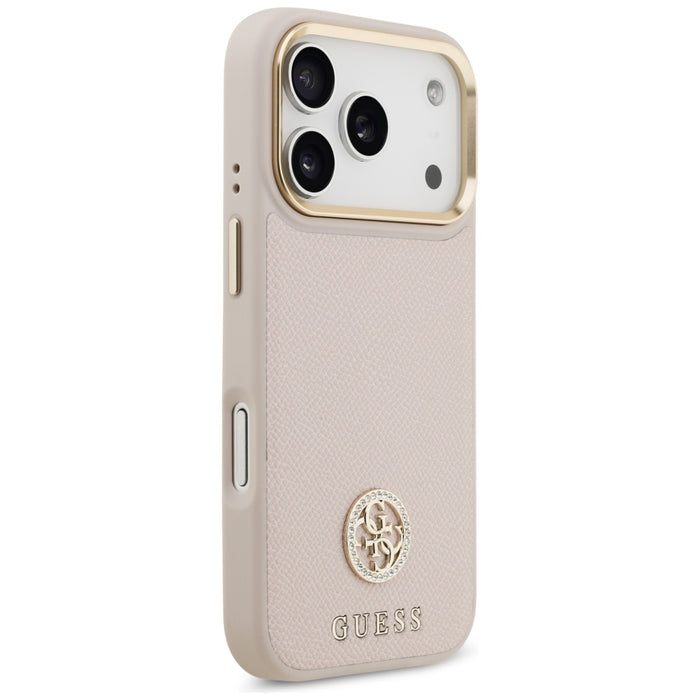 Guess Grained Strass Logo MagSafe case for iPhone 17 Pro - pink