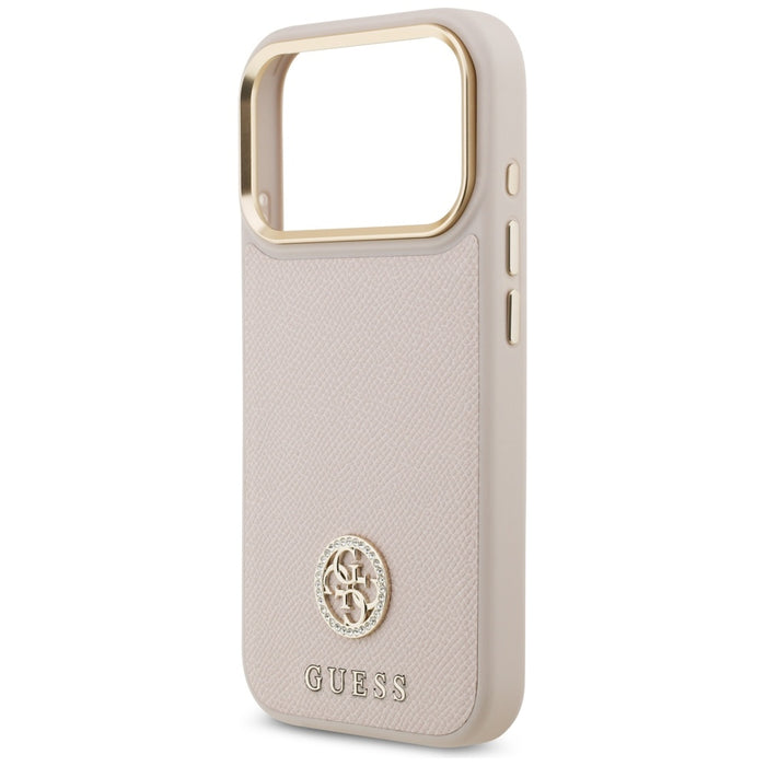 Guess Grained Strass Logo MagSafe case for iPhone 17 Pro - pink