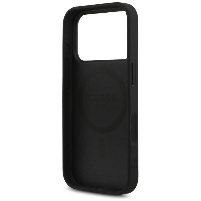 Guess Leather 4G Triangle Strass MagSafe Case for iPhone 17 Pro - Black