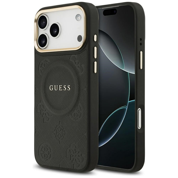 Guess Peony Hot Stamp MagSafe Case for iPhone 17 Pro Max - Black