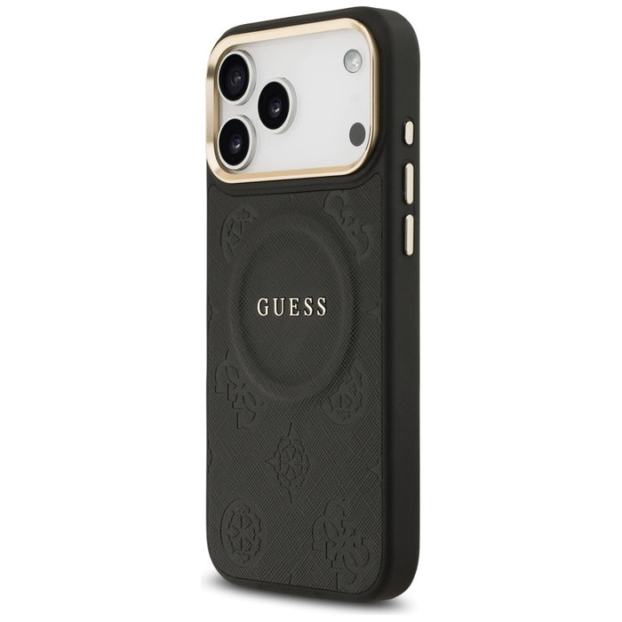 Guess Peony Hot Stamp MagSafe Case for iPhone 17 Pro Max - Black